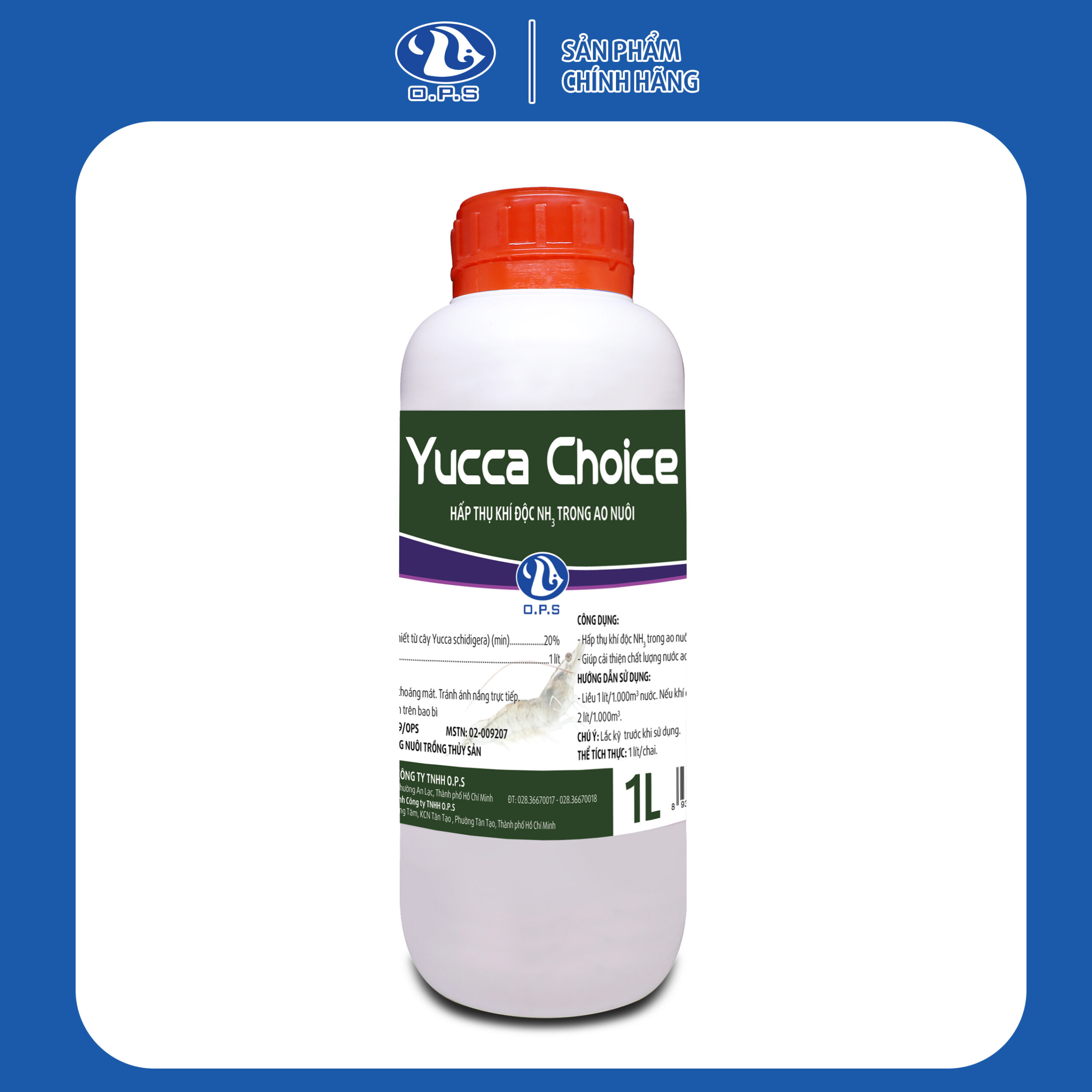 YUCCA CHOICE 1 LÍT - Hỗ trợ hấp thụ khí độc NH3 trong ao nuôi tôm