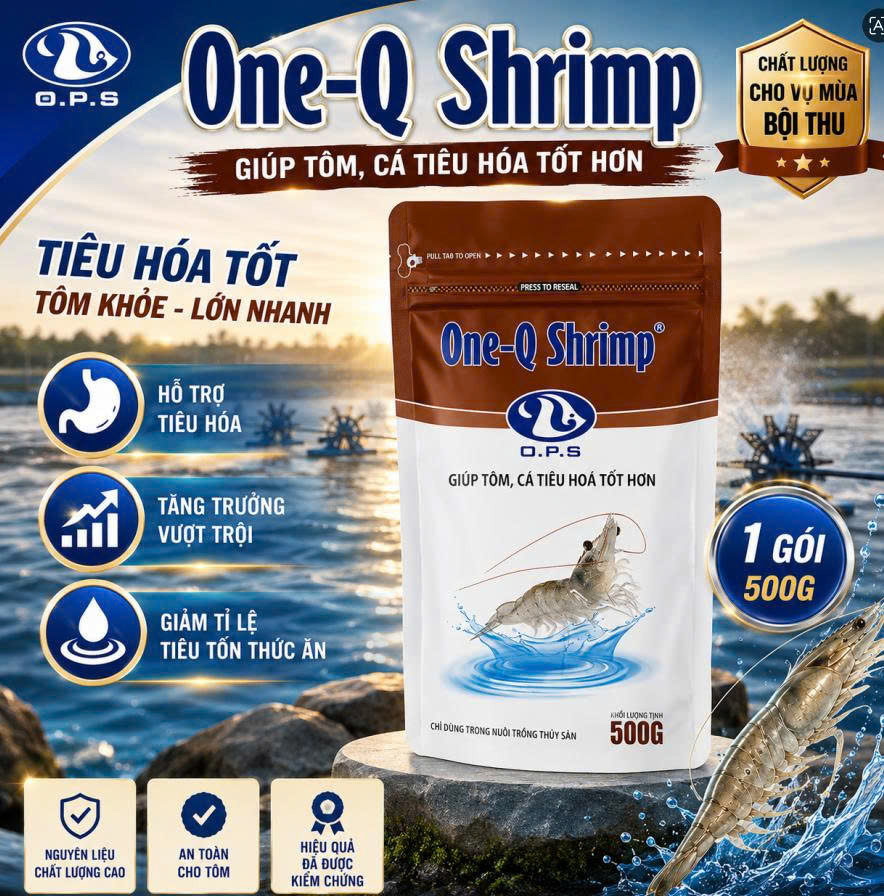 ONE-Q SHRIMP 500G - Giúp tôm, cá tiêu hóa tốt hơn