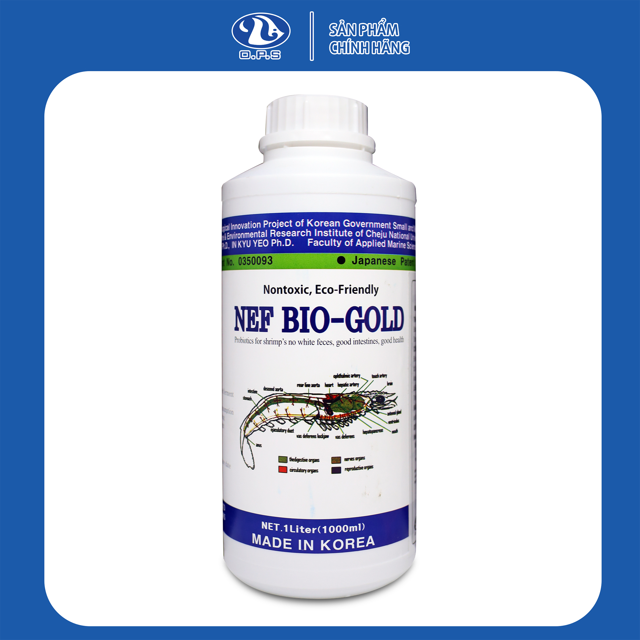 NEF BIO-GOLD 1 LÍT - Giúp tôm có hệ tiêu hóa tốt, giúp tôm khỏe