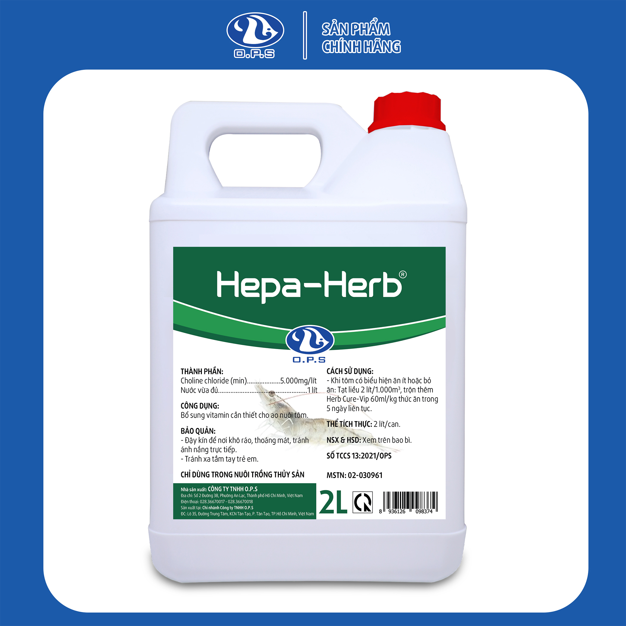 HEPA-HERB 2 LÍT - Bổ sung vitamin cần thiết cho ao nuôi tôm