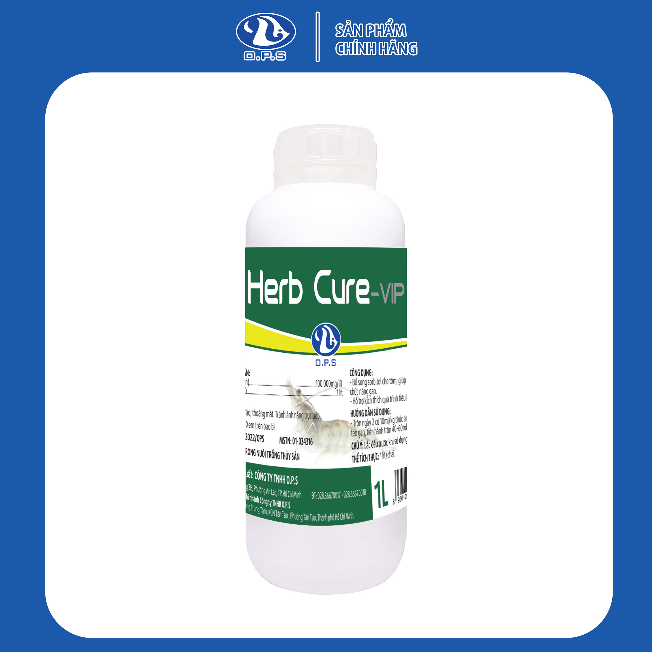 HERB CURE-VIP 1 LÍT - Bổ sung sorbitol cho tôm, giúp tăng cường chức năng gan, hỗ trợ tiêu hóa thức ăn