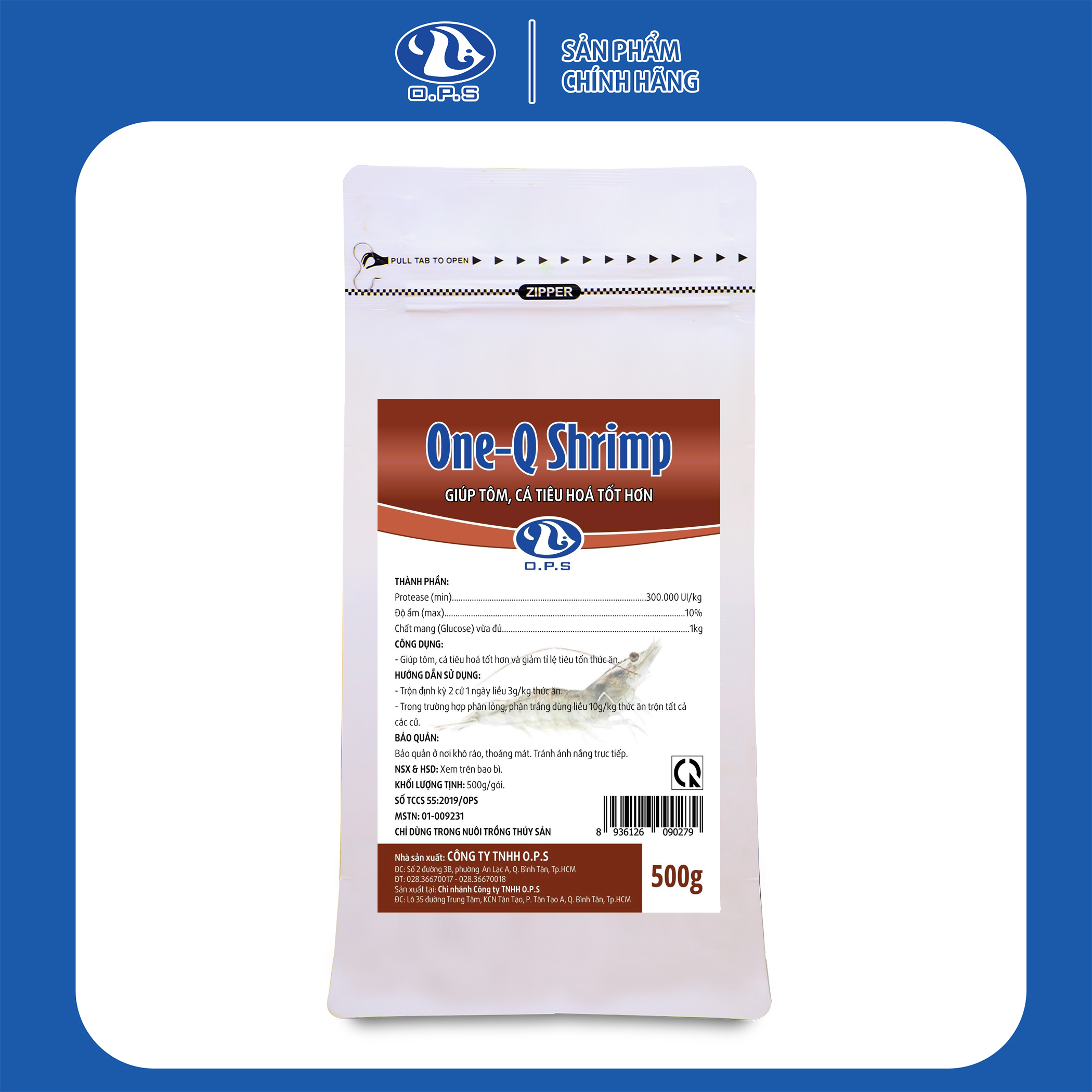 ONE-Q SHRIMP 500G - Giúp tôm, cá tiêu hóa tốt hơn